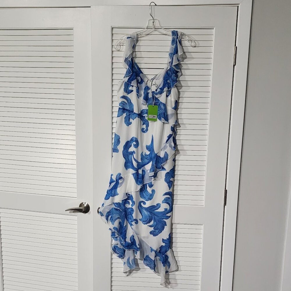 Sam Edelman blue and white midi dress